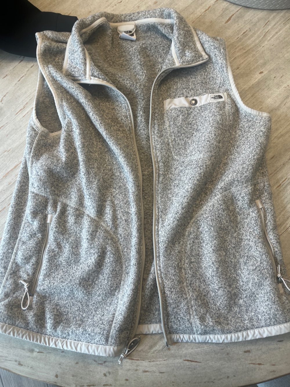 The North Face Men’s Heather Gray Zip-Up Fleece Vest
